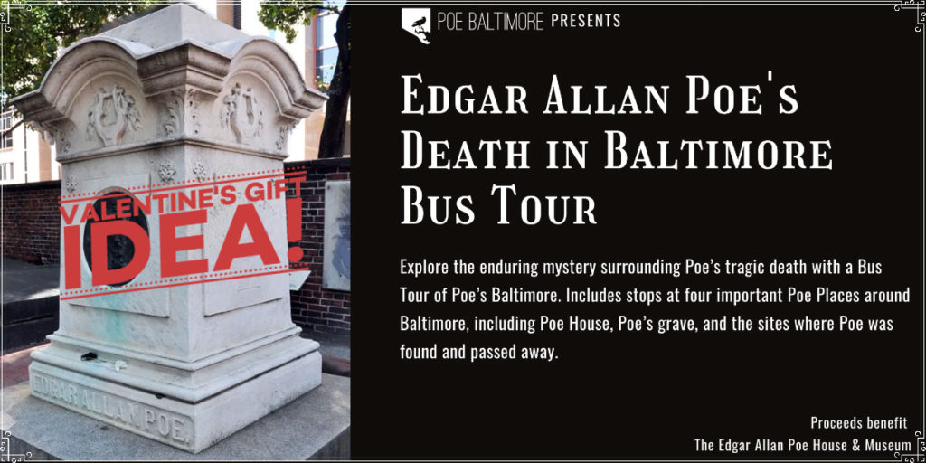 Edgar Allan Poe bus tour advertisement. 