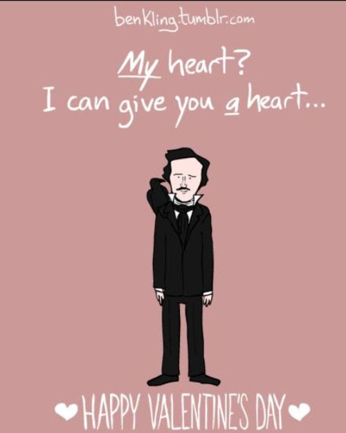 Valentine featuring Edgar Allan Poe. 