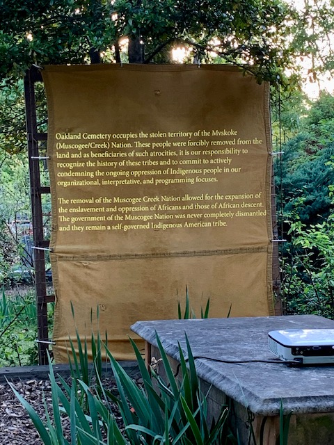 Sign at Oakland Cemetery in Atlanta. 