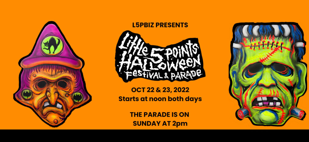 Halloween poster for the Little 5 Points Halloween festival and parade. 